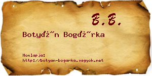 Botyán Bogárka névjegykártya